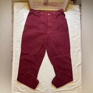 Vintage Bill Blass size 12 petite red straight leg jeans